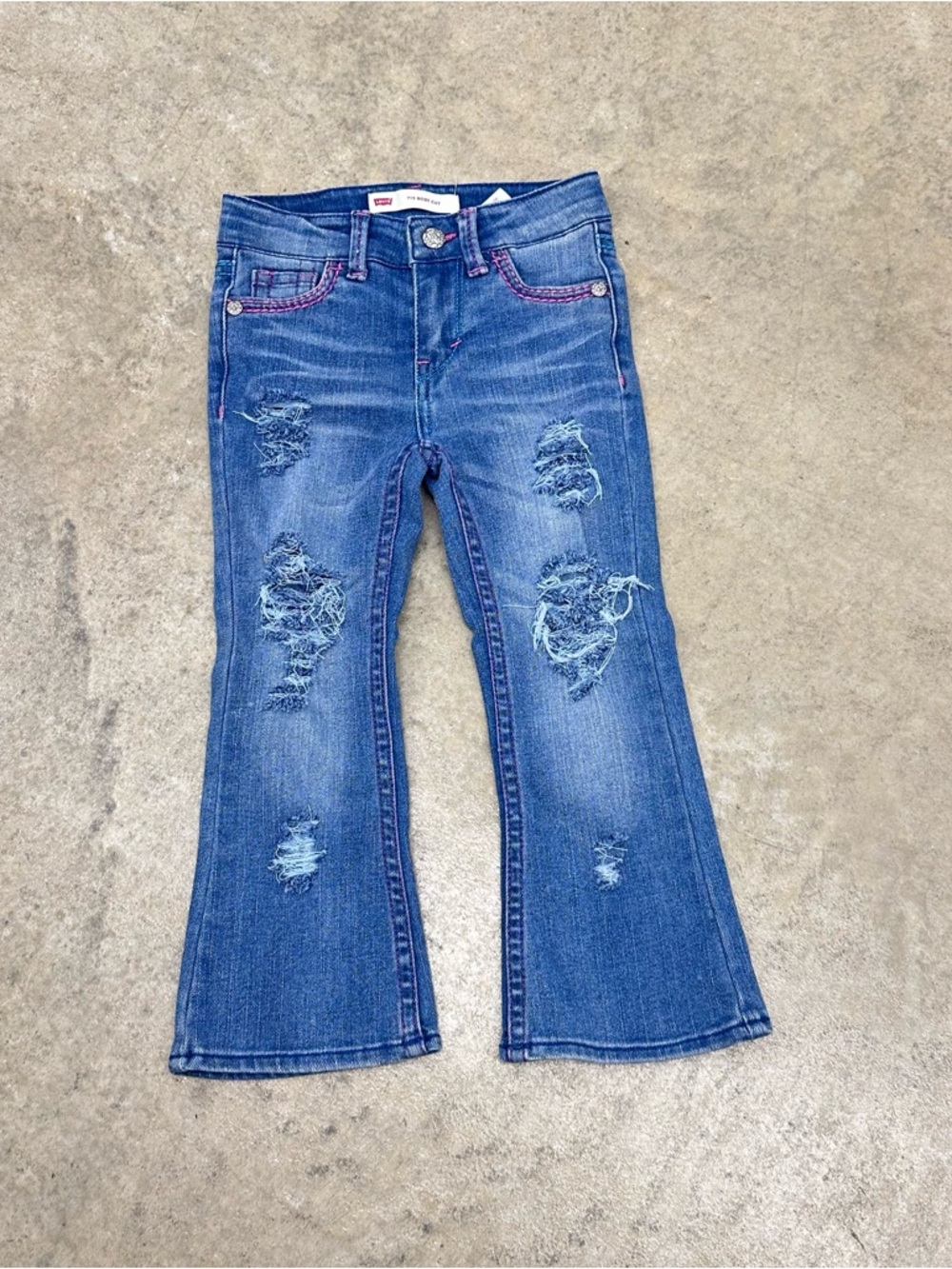 Levi's Distressed Blue Flare Jeans